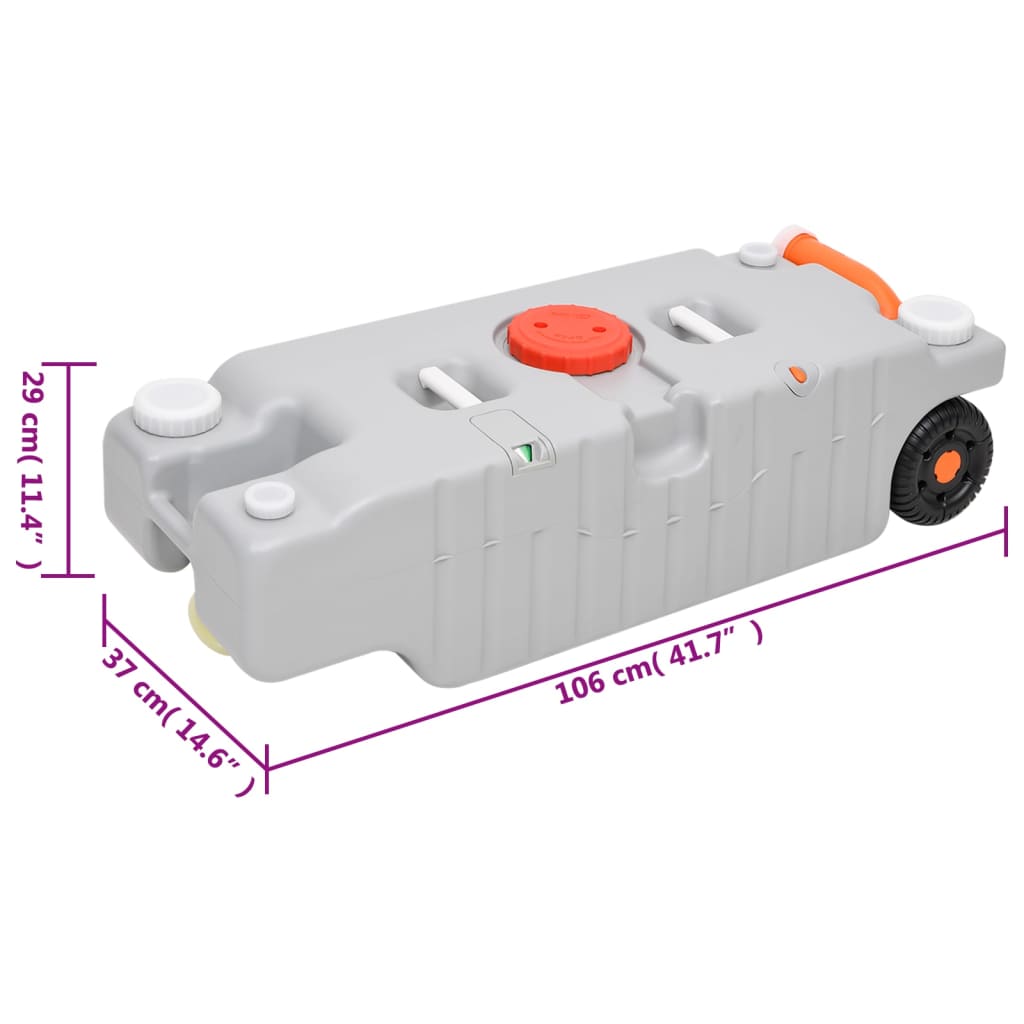 Depósito De Agua Con Ruedas Para Camping Gris 75 L