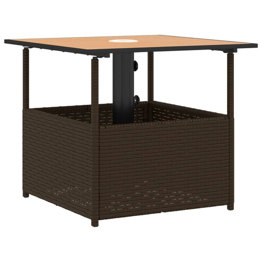 Mesa De Jardín Hueco De Sombrilla Ratán Pe 55X55X46,5 Cm