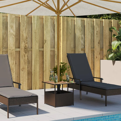 Mesa De Jardín Hueco De Sombrilla Ratán Pe 55X55X46,5 Cm