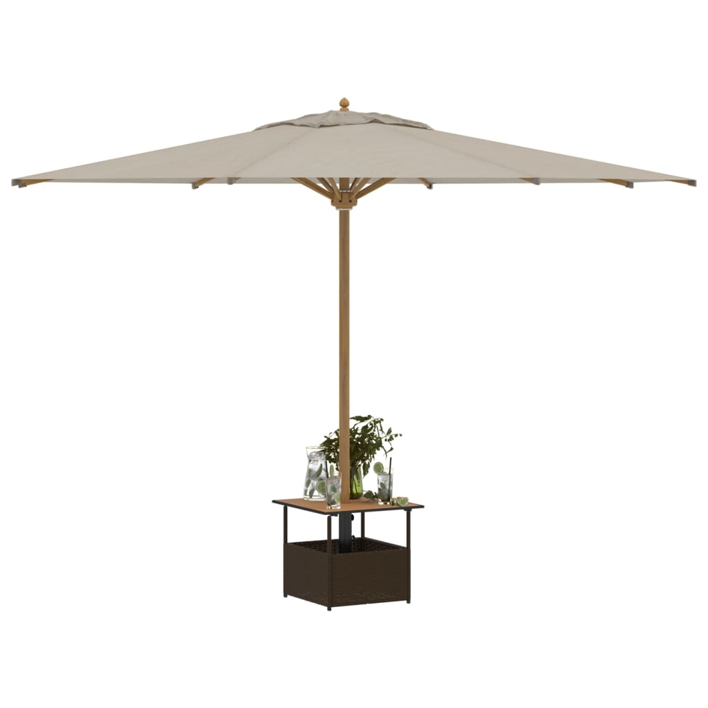 Mesa De Jardín Hueco De Sombrilla Ratán Pe 55X55X46,5 Cm