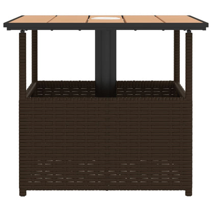 Mesa De Jardín Hueco De Sombrilla Ratán Pe 55X55X46,5 Cm