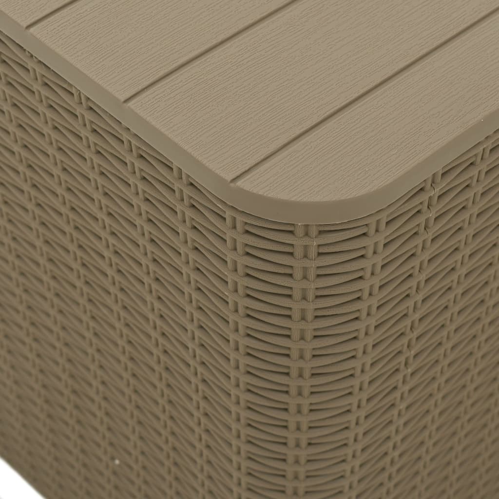 Mesa De Jardín Con Tapa Extraíble Polipropileno Marrón Claro