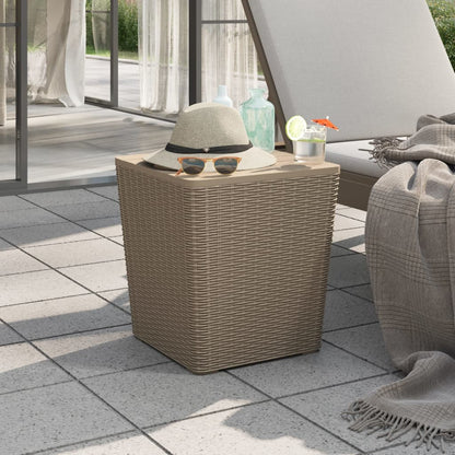 Mesa De Jardín Con Tapa Extraíble Polipropileno Marrón Claro