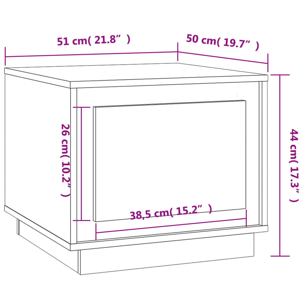 Mesa De Centro Madera Contrachapada 51X50X44 Cm