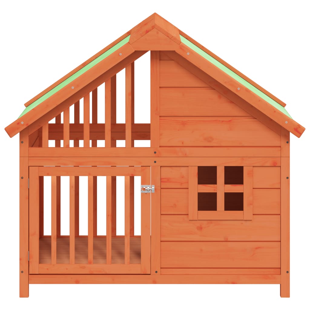 Caseta Para Perros Madera Maciza De Pino 96X60,5X87 Cm