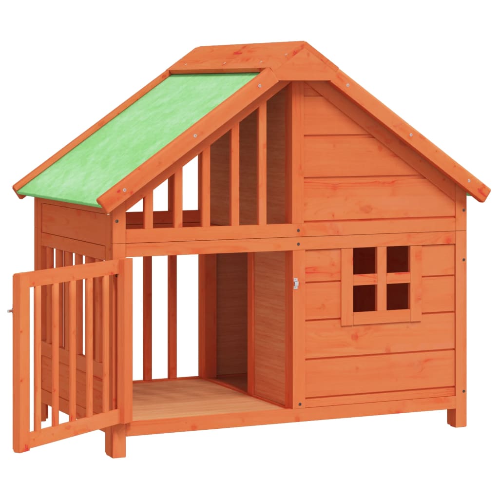 Caseta Para Perros Madera Maciza De Pino 96X60,5X87 Cm