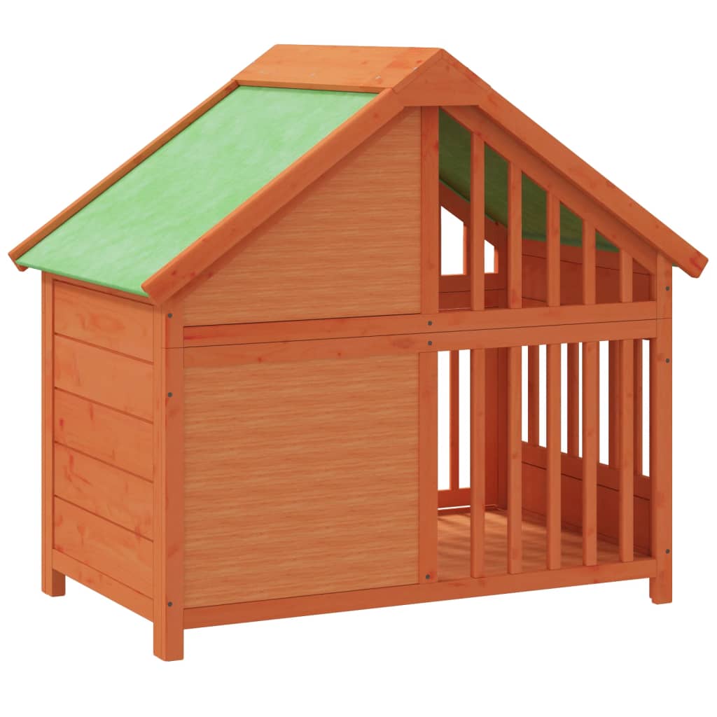 Caseta Para Perros Madera Maciza De Pino 96X60,5X87 Cm