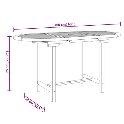 Mesa De Jardín Extensible Madera Maciza Teca 110-