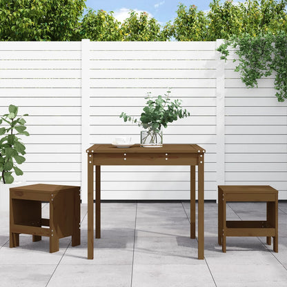 Mesa Y Sillas De Jardín 3 Pzas Madera Maciza Douglas