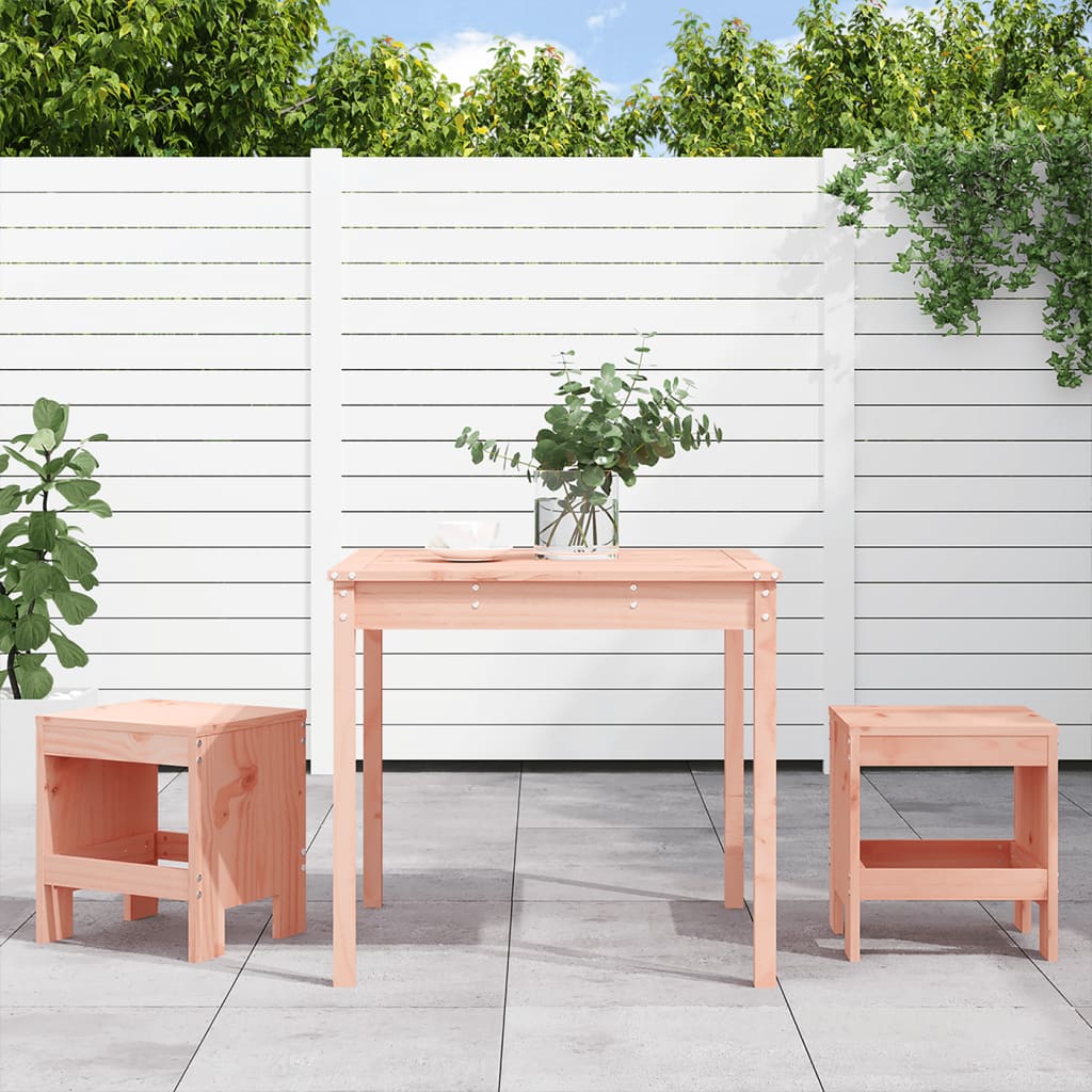 Mesa Y Sillas De Jardín 3 Pzas Madera Maciza Douglas