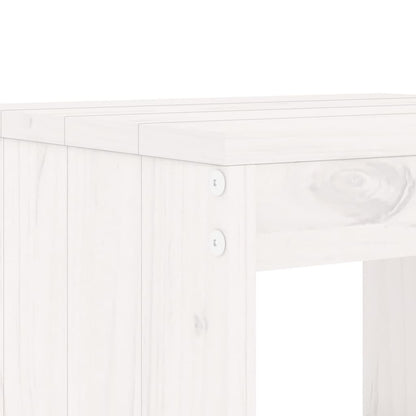 Set De Mesa Y Taburetes Altos Jardín 3 Pzas Madera