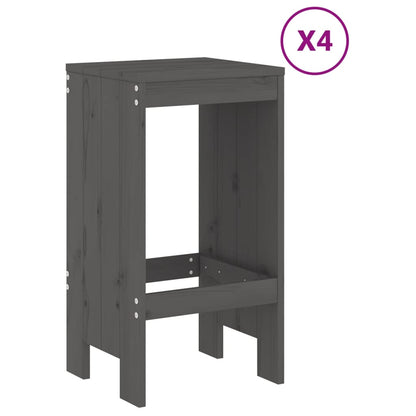 Set De Mesa Y Taburetes Altos Jardín 5 Piezas Madera