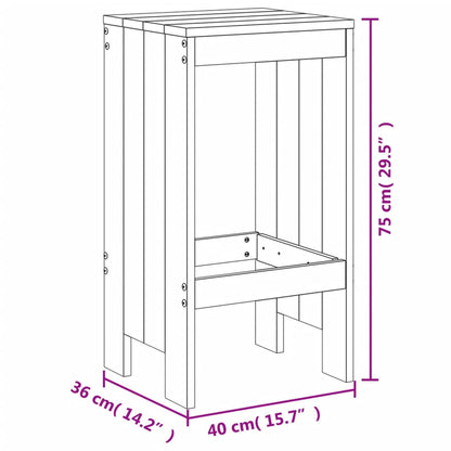 Set De Mesa Y Taburetes Altos Jardín 5 Piezas Madera