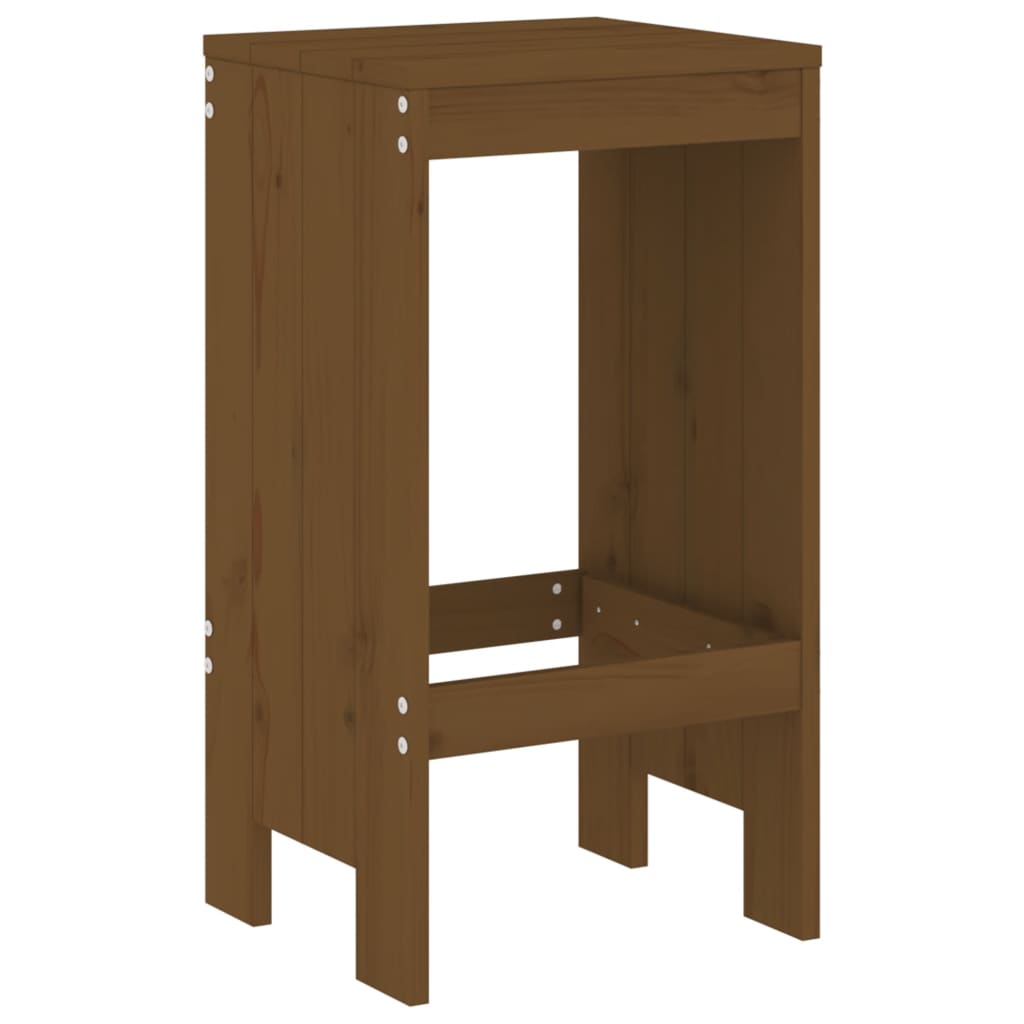 Mesa Y Taburetes Altos De Jardín 9 Pzas Madera