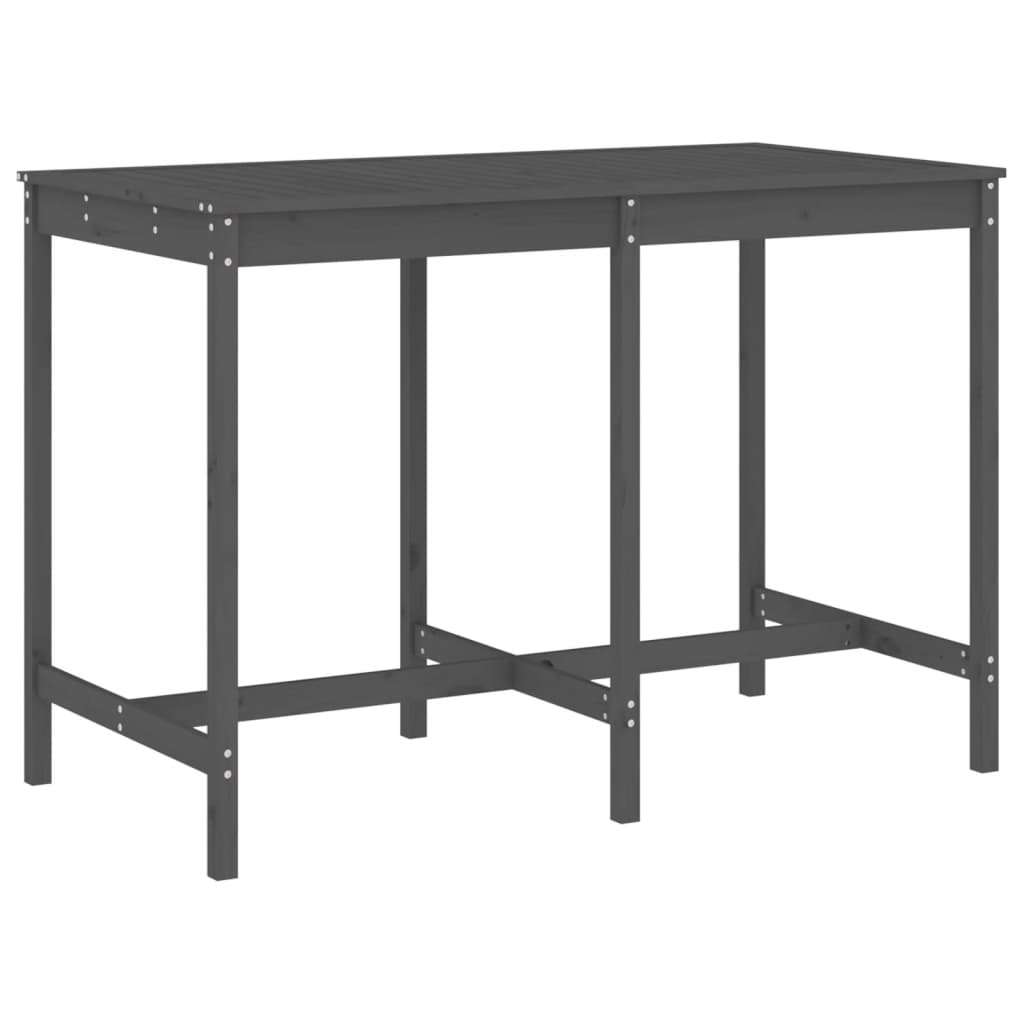 Set De Mesa Y Taburetes Altos Jardín 7 Piezas Madera