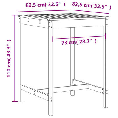 Set De Mesa Y Taburetes Altos Jardín 3 Piezas Madera