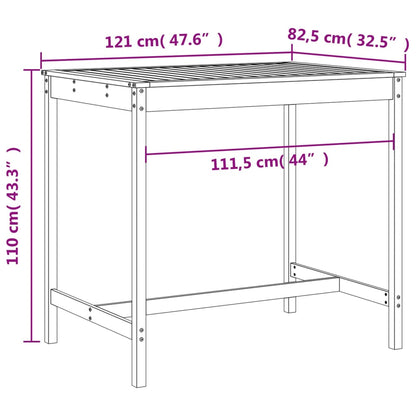 Set De Mesa Y Taburetes Altos Jardín 5 Piezas Madera