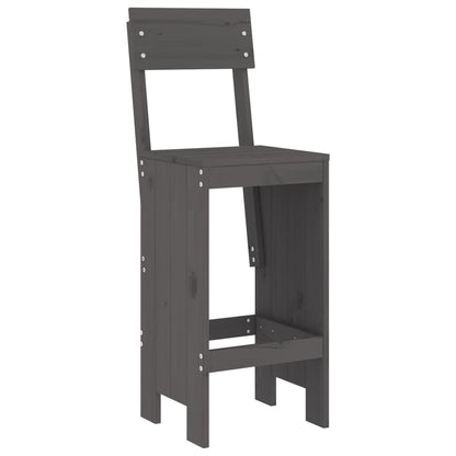 Set De Mesa Y Taburetes Altos Jardín 7 Piezas Madera