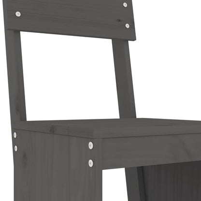 Set De Mesa Y Taburetes Altos Jardín 7 Piezas Madera
