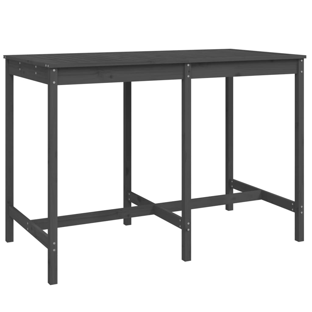 Set De Mesa Y Taburetes Altos Jardín 7 Piezas Madera