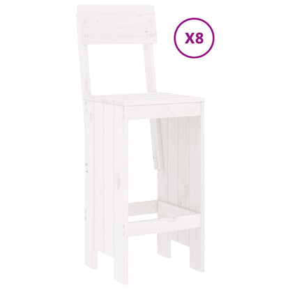 Mesa Y Taburetes Altos Jardín 9 Pzas Madera Maciza
