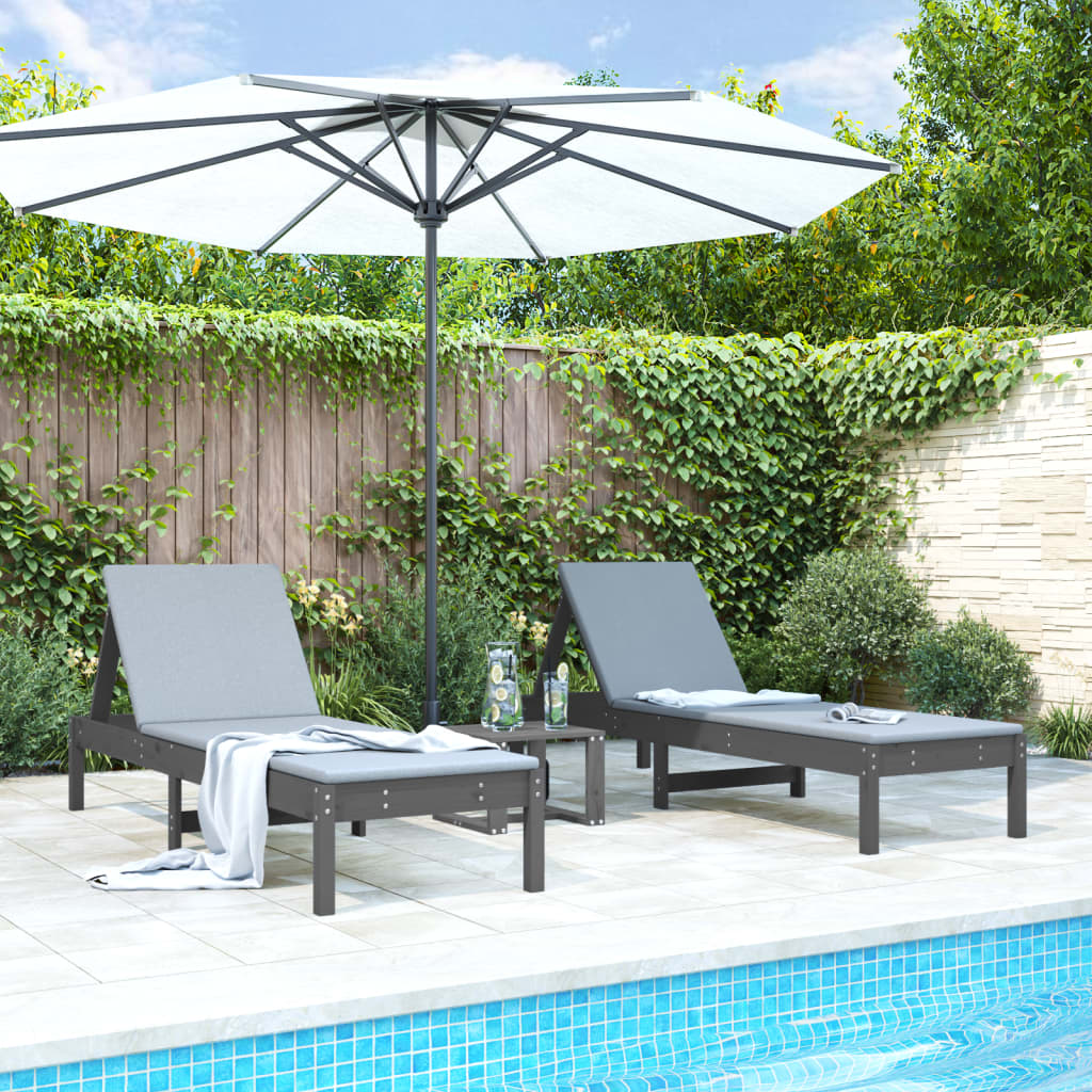 Tumbona De Madera Maciza Douglas 199,5X60X74 Cm