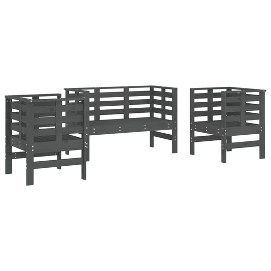Juego De Muebles De Jardín 3 Pzas Madera Maciza De