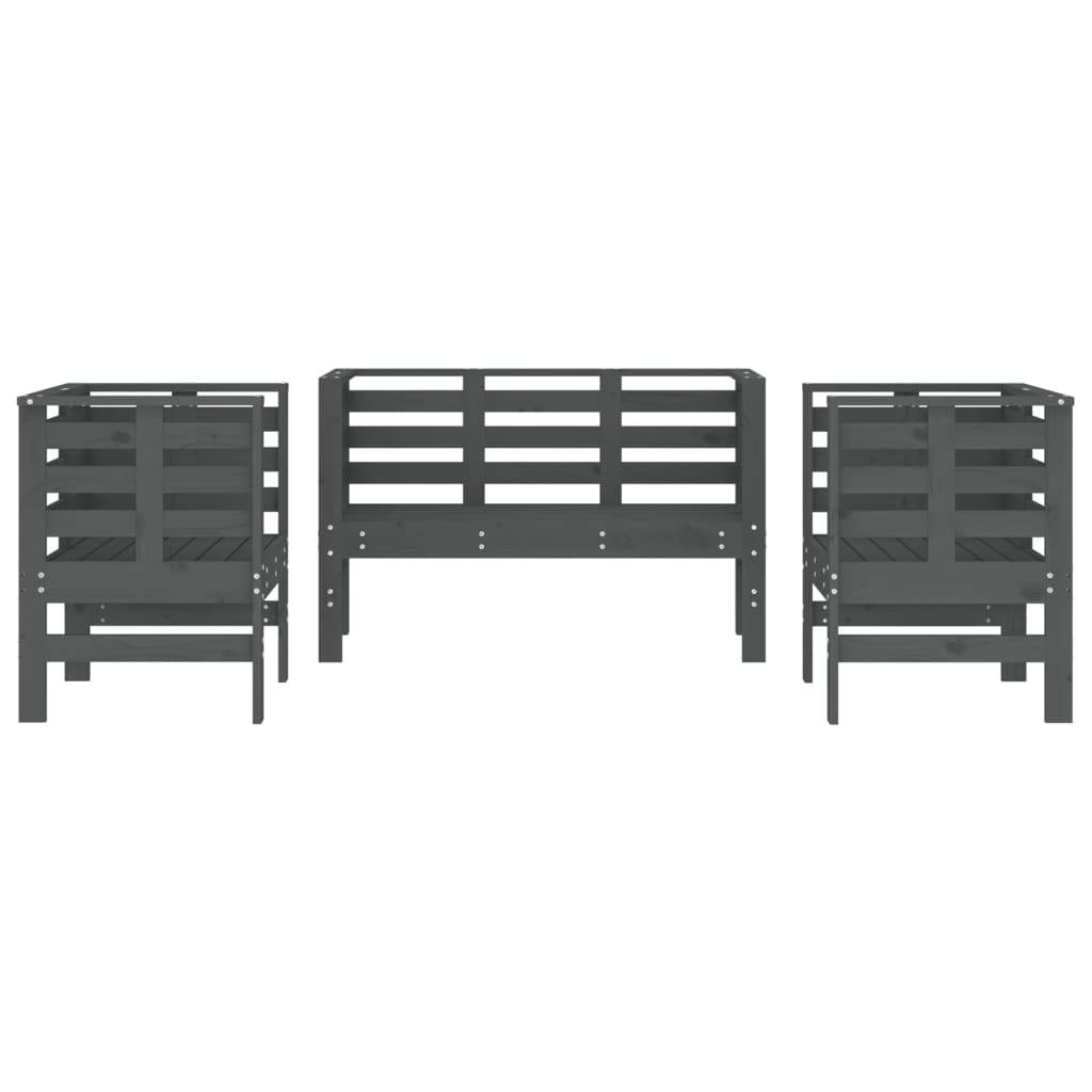 Juego De Muebles De Jardín 3 Pzas Madera Maciza De