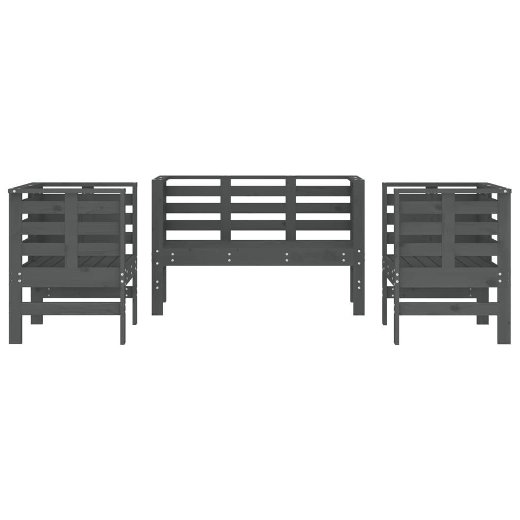 Juego De Muebles De Jardín 3 Pzas Madera Maciza De