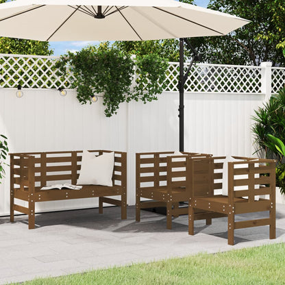 Juego De Muebles De Jardín 3 Pzas Madera Maciza De