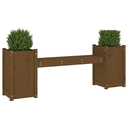 Banco Con Jardineras Madera Maciza 180X36X63Cm