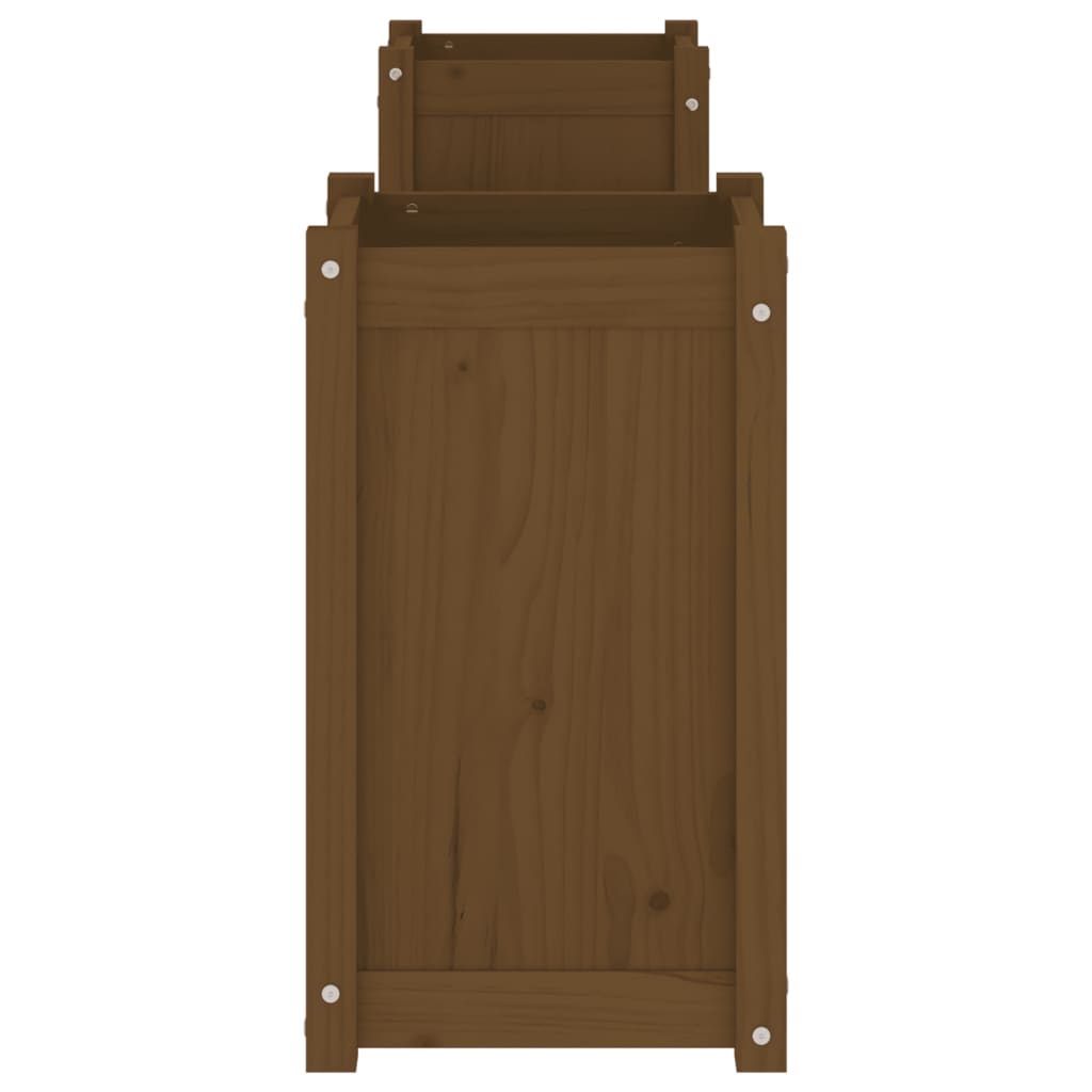 Banco Con Jardineras Madera Maciza 180X36X63Cm