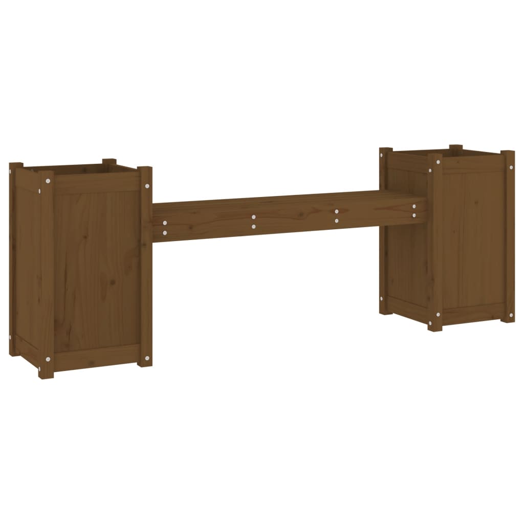 Banco Con Jardineras Madera Maciza 180X36X63Cm