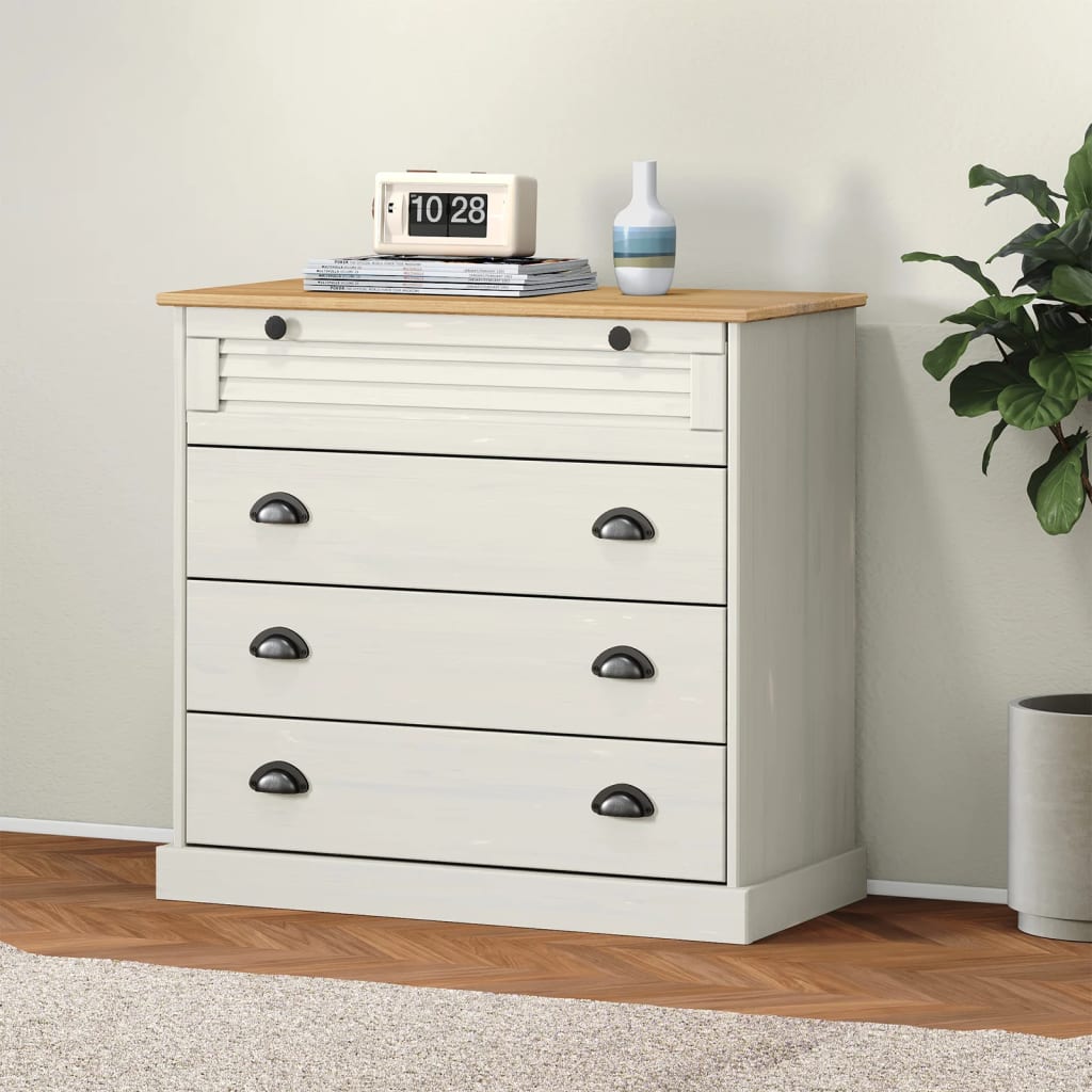 Cómoda Vigo Madera Maciza Pino 80X40X76 Cm