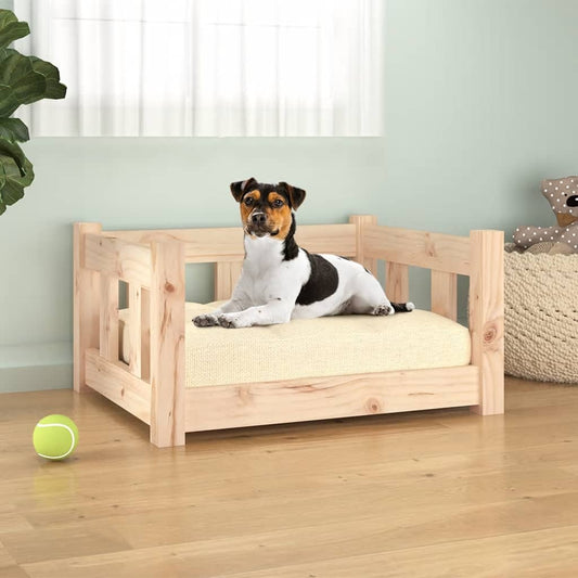 Cama Para Perros Madera Maciza De Pino 55,5X45,5X28 Cm