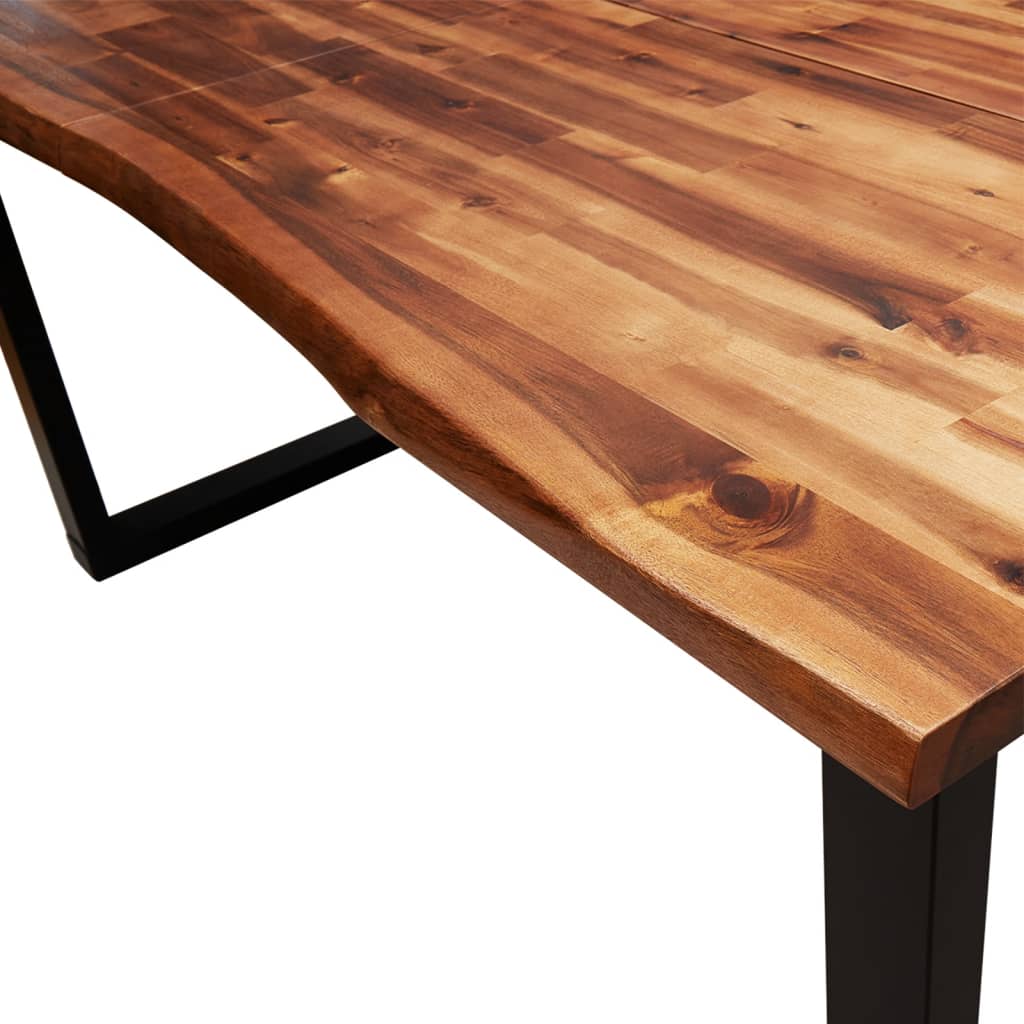 Juego De Comedor Con Borde Vivo 3 Piezas Madera Maciza Acacia