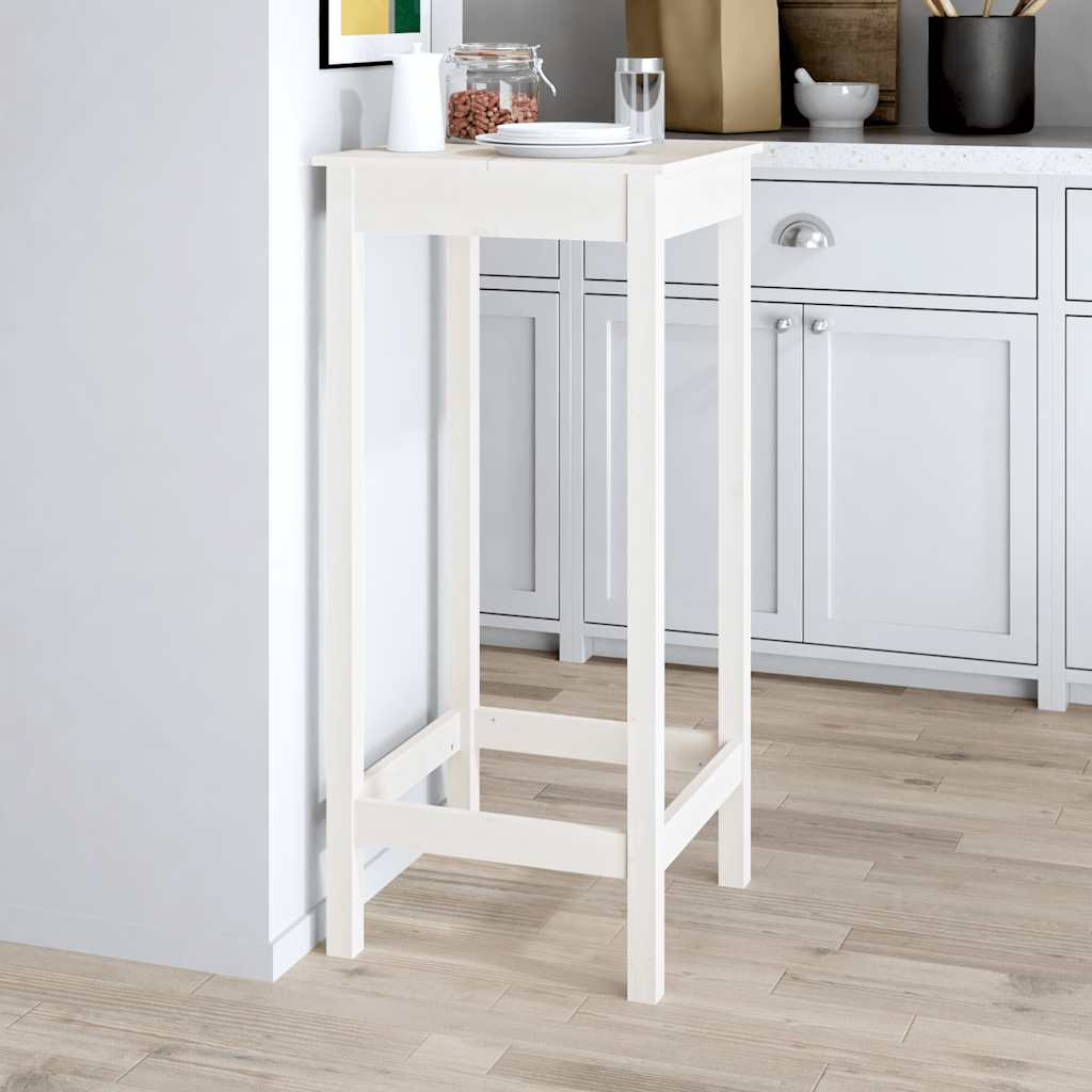 Mesa Alta De Bar Madera Maciza De Pino 50X50X110 Cm
