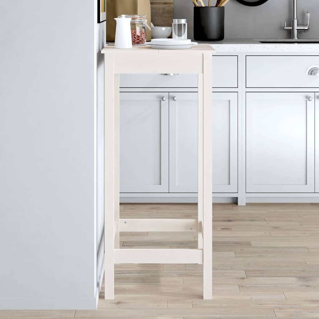 Mesa Alta De Bar Madera Maciza De Pino 50X50X110 Cm