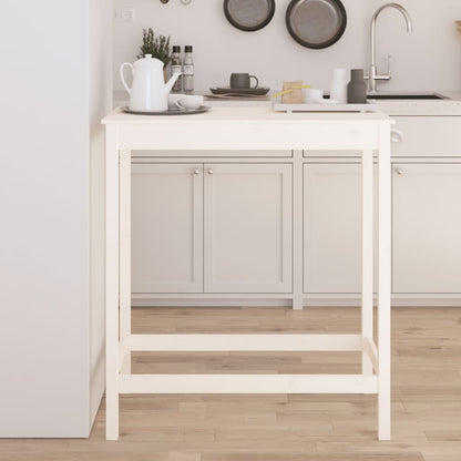 Mesa Alta De Bar Madera Maciza De Pino 50X50X110 Cm