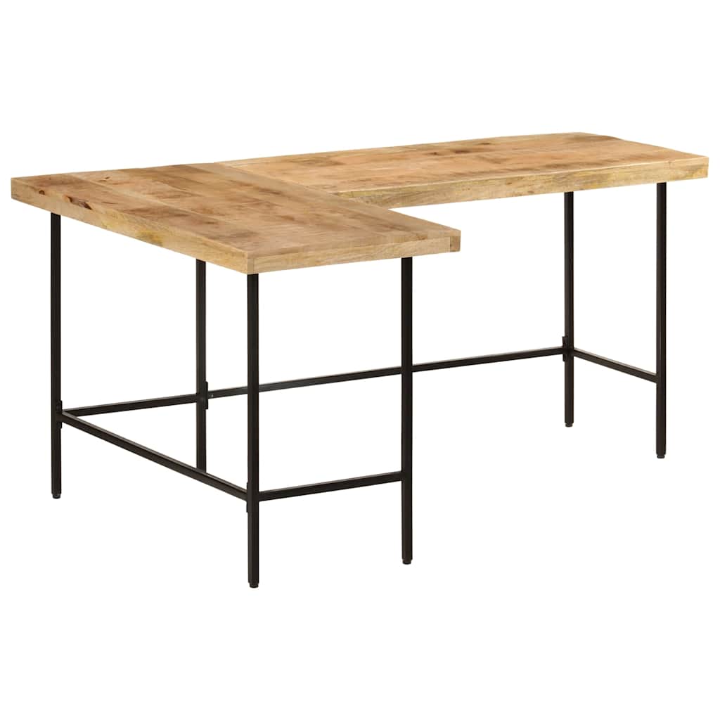 Escritorio Madera Maciza Mango Y Hierro 165X110X77 Cm