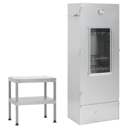 Horno Ahumador De Barbacoa Con Mesa Acero Galvanizado