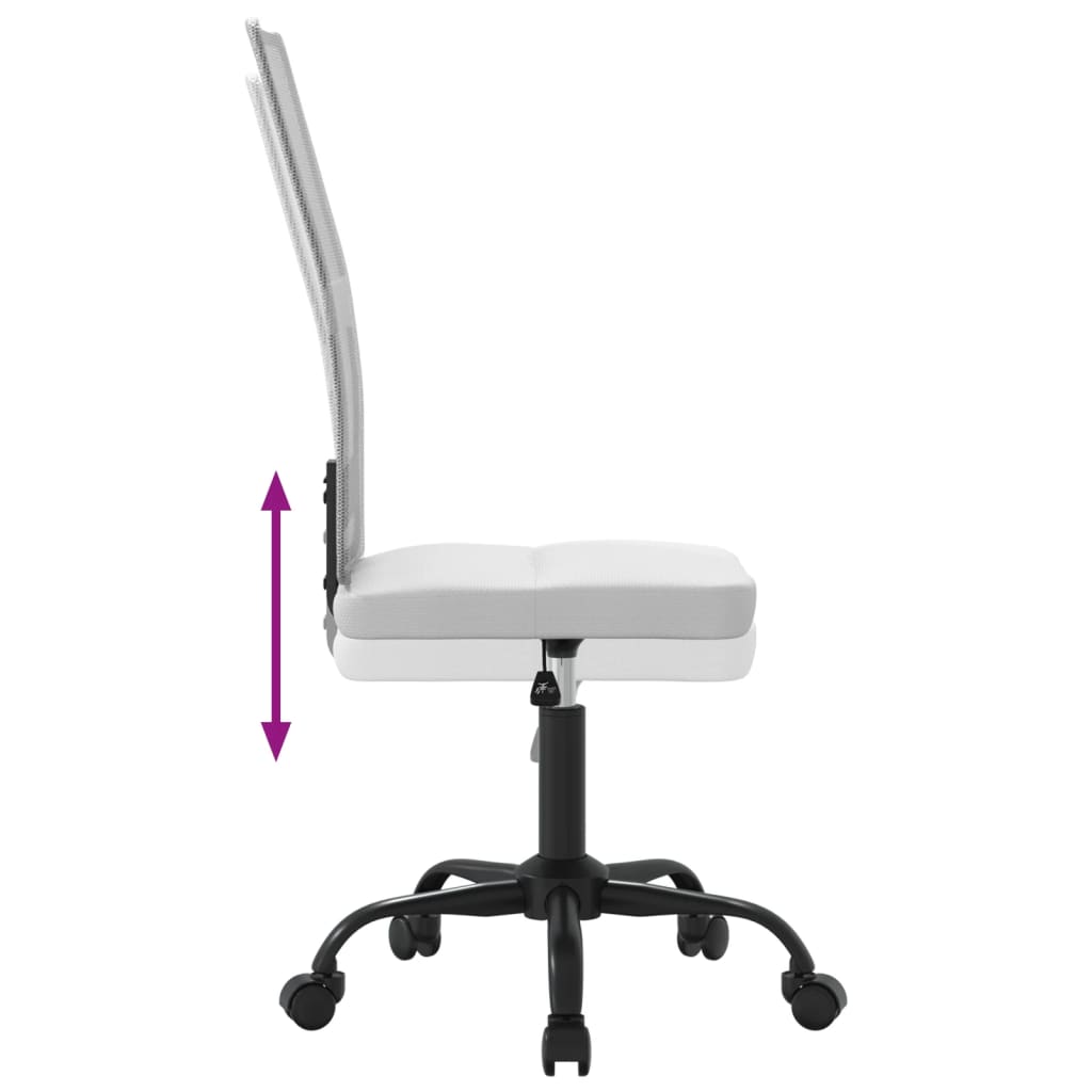Silla De Oficina Regulable En Altura Tela De Malla Blanca