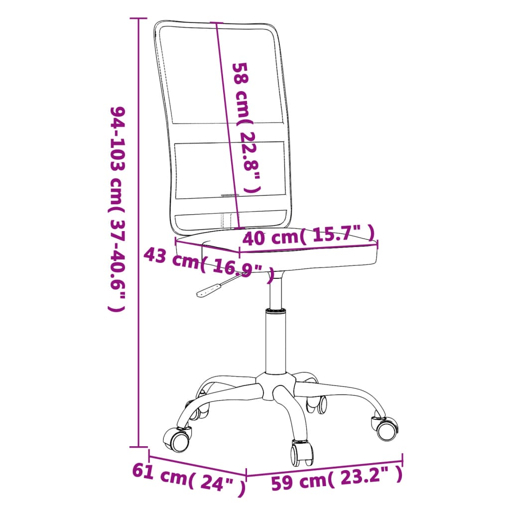 Silla De Oficina Regulable En Altura Tela De Malla Blanca