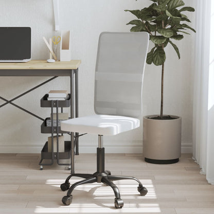 Silla De Oficina Regulable En Altura Tela De Malla Blanca