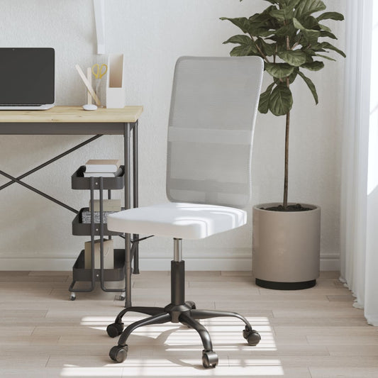 Silla De Oficina Regulable En Altura Tela De Malla Blanca