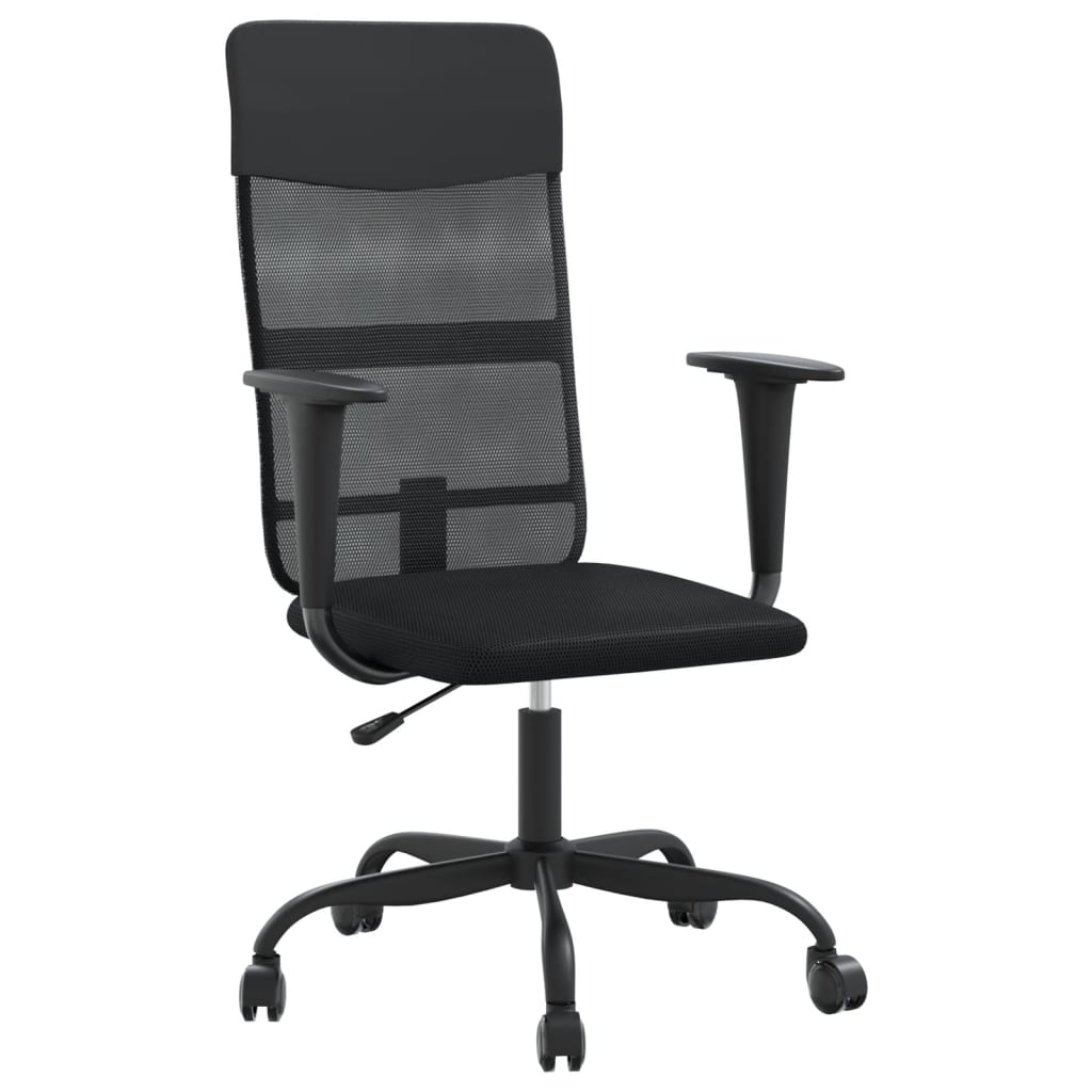 Silla De Oficina Altura Ajustable Tela Malla Y Cuero Pe