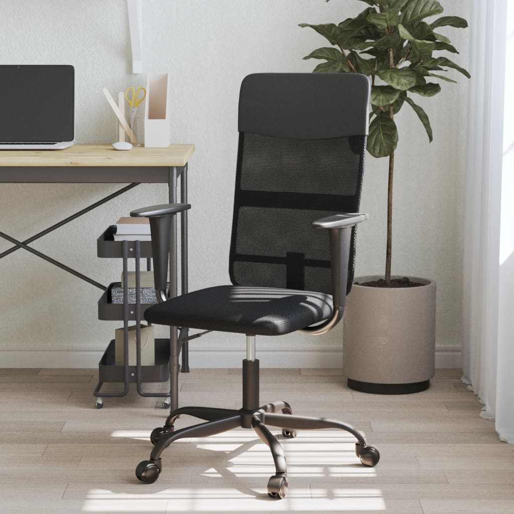 Silla De Oficina Altura Ajustable Tela Malla Y Cuero Pe