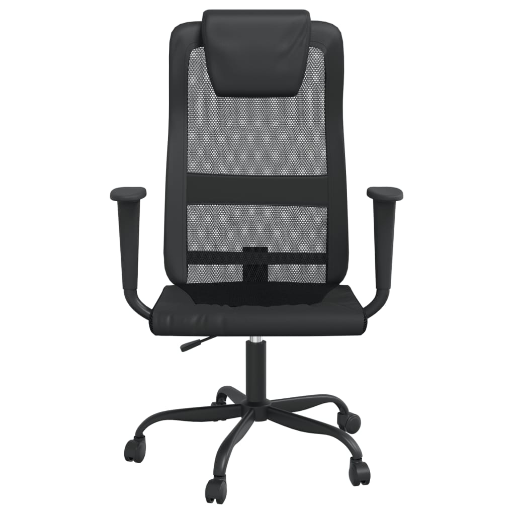 Silla De Oficina Altura Ajustable Tela Malla Y Cuero Pe