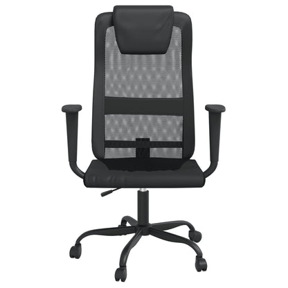 Silla De Oficina Altura Ajustable Tela Malla Y Cuero Pe