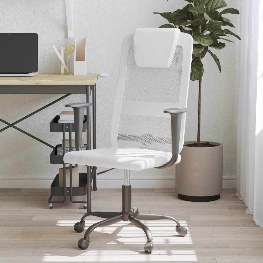Silla De Oficina Altura Ajustable Tela Malla Y Cuero Pe